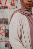 Lama Jamous - Cream Ribbed Cardigan - Afflatus Hijab