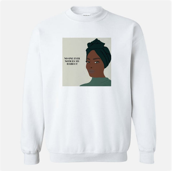 No One Ever Notices My Haircut Crew Neck *PRE SALE* - Afflatus Hijab - afflatus hijab, crinkled hijabs, hijab, hijab fashion, hijab in islam