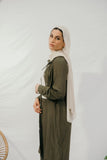 Olive Green Set Button Up *TOP* - Afflatus Hijab - crinkled hijabs, hijab, hijab fashion, hijab in islam, Hijab online