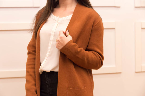Alaa Rahme- Rust Cardigan - Afflatus Hijab - casual, clothing, fashion, hijab, modest