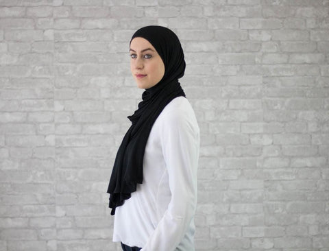 Black Jersey Hijab - Afflatus Hijab - Hijabs Jersey