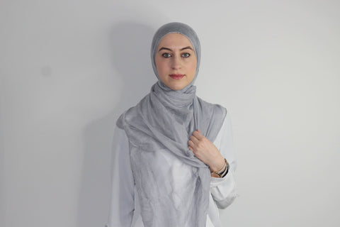 Light Grey Cotton Hijab - Afflatus Hijab - Cotton
