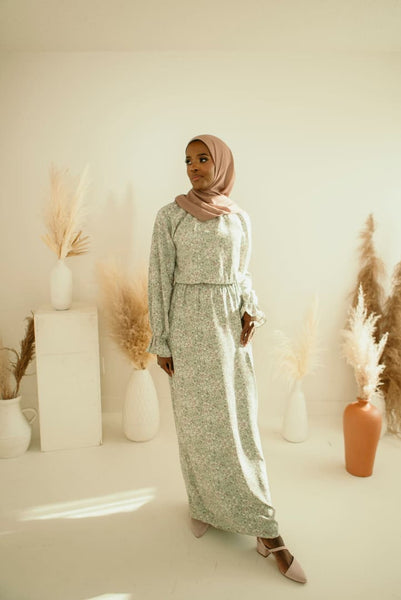 Aisha Floral Maxi Dress - Afflatus Hijab - afflatus hijab, Dresses, hijab, hijab fashion, hijab in islam