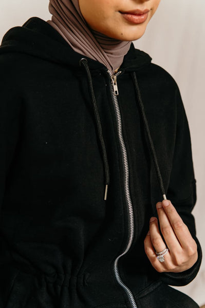 Amie Filice Darby-Black Hoodie - Afflatus Hijab