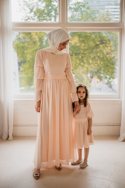 Aria Kids Dress- Mommy and Me - Afflatus Hijab - girlsdress, modest, modest clothing, modest fashion, modest wear