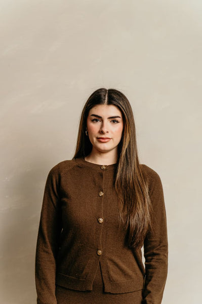 Jenan Baroudi- Chocolate Brown Cardigan - Afflatus Hijab