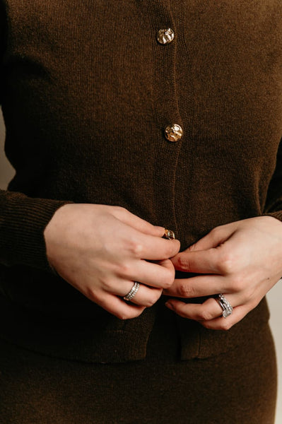 Jenan Baroudi- Chocolate Brown Cardigan - Afflatus Hijab