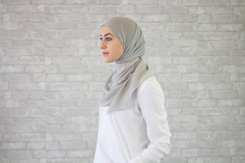 Light Grey Chiffon Hijab - Afflatus Hijab - Chiffon Hijabs