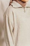 Linda Hoang Stone Half Zip Up Sweater - Afflatus Hijab