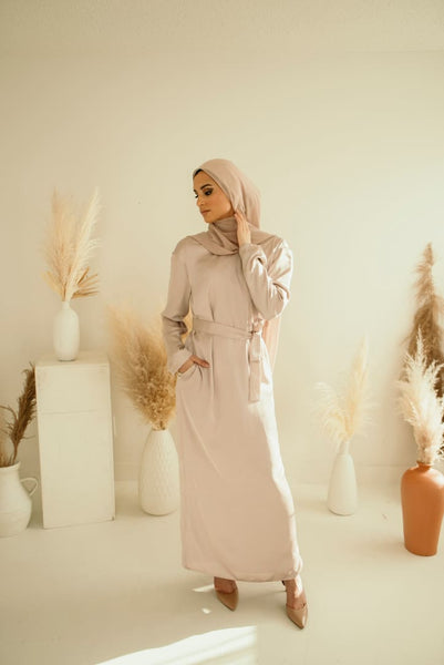 Maryam Satin Maxi Dress - Afflatus Hijab - abaya, afflatus hijab, Dresses, hijab, hijab fashion