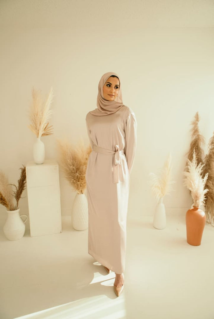 Afflatus Hijab - Maryam (AS) Satin Maxi Dress Afflatus Hijab - Maryam (AS) Satin Maxi Dress