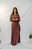 Purple Maxi Dress with Side Ruffle - Afflatus Hijab - hijab, hijab fashion, hijab in islam, Hijab online, hijab style