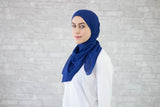 Royal Blue Chiffon Hijab - Afflatus Hijab - Chiffon Hijabs