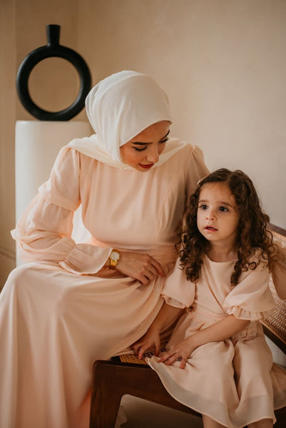 Sali Al Digs Mommy and Me Maxi Dress - Afflatus Hijab - Dresses, dressy, fashion, floor length, hijab style