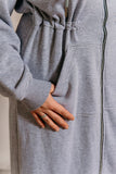 Sana Alugaili- Maxi Grey Cinched Hoodie - Afflatus Hijab