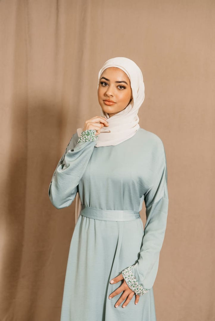 sage green hijab dress hijab spring dress