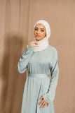 Suehaila Sage Satin Maxi Dress - Afflatus Hijab - abaya, afflatus hijab, dress, Dresses, dressy