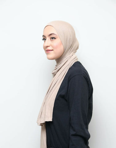 Beige Jersey Hijab - Afflatus Hijab