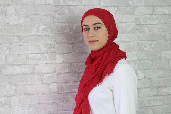 Berry Crinkled Hijab - Afflatus Hijab - Crinkled Hijabs