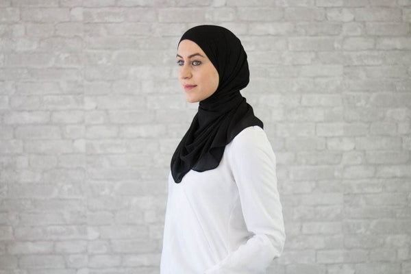 Black Chiffon Hijab - Afflatus Hijab - Chiffon Hijabs