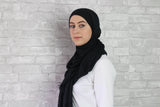 Black Crinkled Hijab - Afflatus Hijab - Crinkled Hijabs