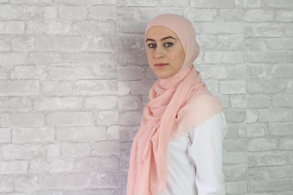 Blush Crinkled Hijab - Afflatus Hijab - Crinkled Hijabs