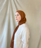 Burnt Orange Chiffon Hijab - Afflatus Hijab - Chiffon