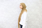 Caramel Crinkled Hijab - Afflatus Hijab - crinkled hijabs
