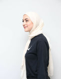 Cream Cotton Hijab - Afflatus Hijab - cotton