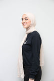 Cream Crinkled Hijab - Afflatus Hijab