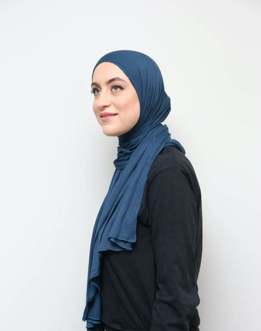 Dark Turquoise Jersey Hijab - Afflatus Hijab - Jersey