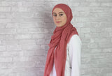 Dusty Rose Crinkled Hijab - Afflatus Hijab - Crinkled Hijabs