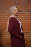 Fatima Saleh- Burgundy Cardigan - Afflatus Hijab - casual, clothing, fashion, hijab, modest
