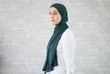 Forest Green Jersey Hijab - Afflatus Hijab - Hijabs Jersey