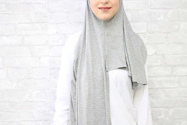 Grey Fusion Instant Jersey Hijab - Afflatus Hijab - hijab Jersey