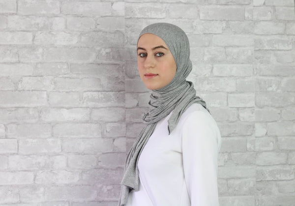 Grey Fusion Jersey Hijab - Afflatus Hijab - Jersey