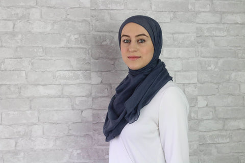 Ice Blue-Grey Cotton Hijab - Afflatus Hijab - Cotton