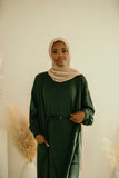 Hajar Forest Green Knit Cardigan - Afflatus Hijab - cardigan, fashion, hijab fashion, modest, modest clothing