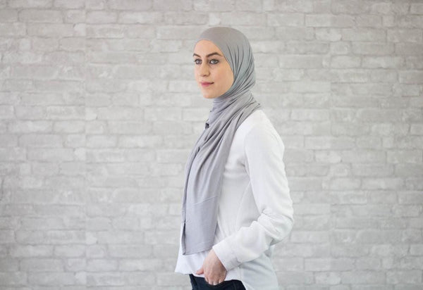 Light Grey Jersey Hijab - Afflatus Hijab - Hijabs Jersey
