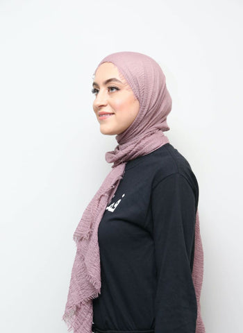Lilac Crinkled Hijab - Afflatus Hijab - crinkled hijabs