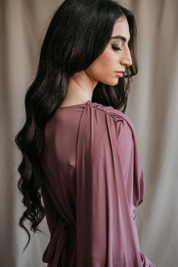 dark purple ruched dress Dark Purple Sequined Ruched One Shoulder Gown