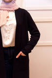 Meranda Doll- Long Black Cardigan - Afflatus Hijab - casual, clothing, fashion, hijab, modest