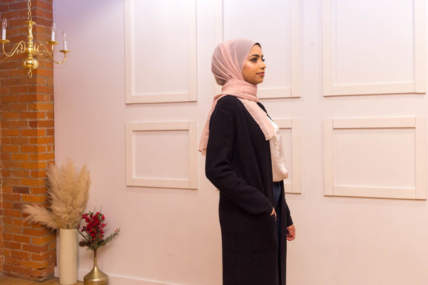 Meranda Doll- Long Black Cardigan - Afflatus Hijab - casual, clothing, fashion, hijab, modest