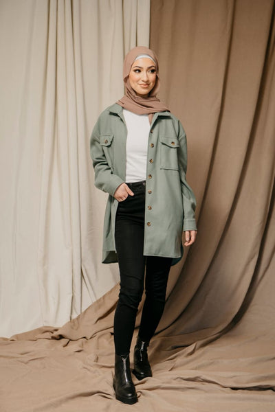 Muna Ali- Sage Shacket - Afflatus Hijab