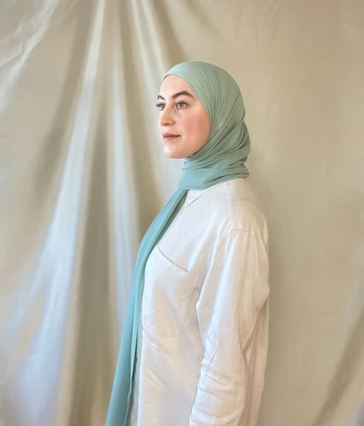 Seafoam Chiffon Hijab - Afflatus Hijab - Chiffon, Hijabs