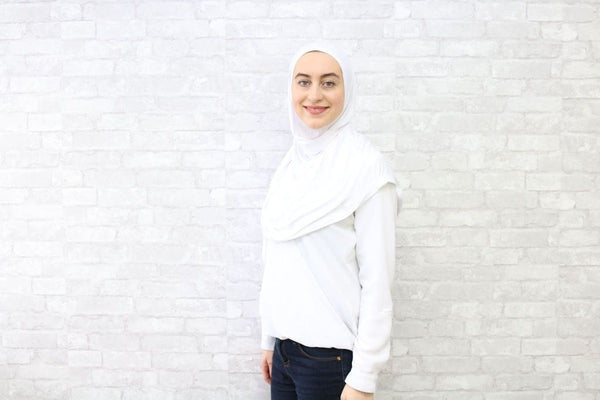 White Instant Jersey Hijab - Afflatus Hijab - Hijabs Jersey